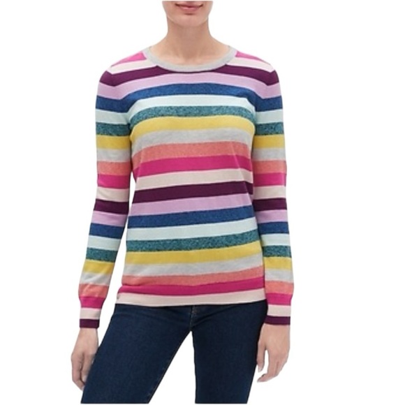 GAP Sweaters - GAP Cotton Blend Multi-Colour Stripe Pullover Sweater Size S